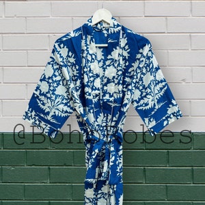 Floral Soft Cotton Kimono Robe, Bridesmaid Robe, Kimono Cardigan, Beach Cover Up, Gifts For Her