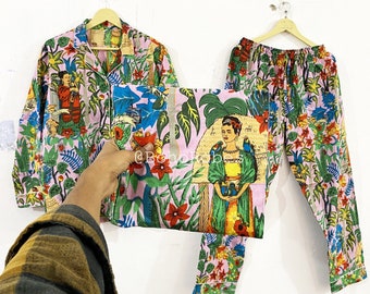 Ensemble de pyjama en coton à imprimé floral : pyjama indien à imprimé floral