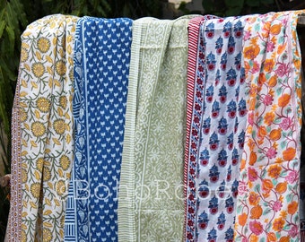Pareo de playa de algodón estampado a mano: pareo de verano de voile