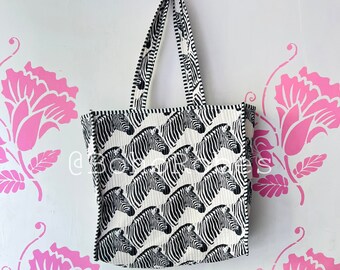 Quilted Cotton Tote Bag - Etsy