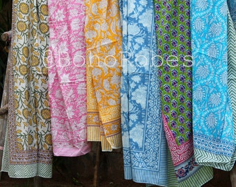 Hand Block Printed Beach Sarong, Bikini Cover Up, Floral Beach Scarf, Gifts For Her