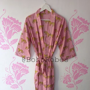 100% Soft Cotton Kimono Dress, Beach Cover Up, Bridesmaid Robe, Nightwear Kimono Robe, Womens Bath Robe, Gifts For Her