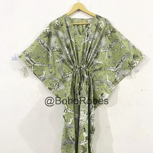 Cotton Kaftan, Indian Floral Kaftan, Long Caftan, Dress For to be Moms, Beach Cover up, Sleepwear, Indian Kaftan, Maxi Dress,Bikini Cover Up