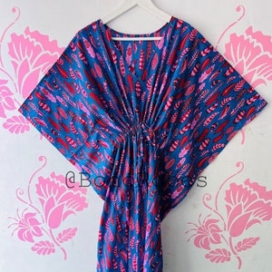Handmade Cotton Kaftan Maxi Dress: Boho Beach Cover-Up