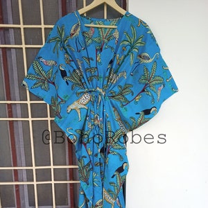 Cotton Kaftan Indian Floral Kaftan Long Caftan Dress For to be Moms Beach Cover up Sleepwear Indian Kaftan Maxi Dress Bikini Cover Up Caftan