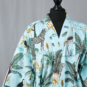 100% Cotton kimono Robes, Pure cotton Kimono, Block Print Cotton Kimono, Festival Clothing, Kimono Kaftan, Oriental Robe, Women&#39;s robes