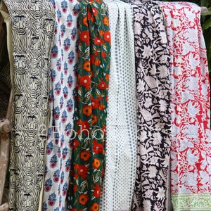 Hand Block Print Cotton Sarong, Lightweight Beach Cover Up