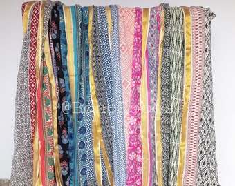 Hand Block Print Cotton Sarong: Zari Border Beach Wrap