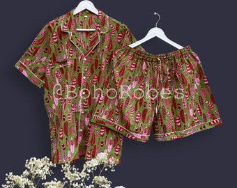 Cotton Block Printed Shorts: Indian Summer Wear, Beach Cover-Up