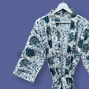Women Floral Kimono, Beach Cover Up, Long Dressing Gown, Bath Robes, Nightwear Dress, Gifts For Her
