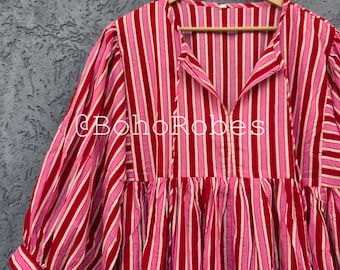 Striped Cotton Gauze Midi Dress: Kyra Wrap Summer Dress
