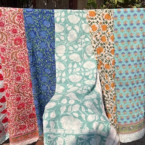 Beach Wrap Pareo, Hand Block Printed Cotton Sarong, Long Scarf, Large Sarong, Cover up, Soft Fabric Scarf, Fashion Shawl Beach Sarong