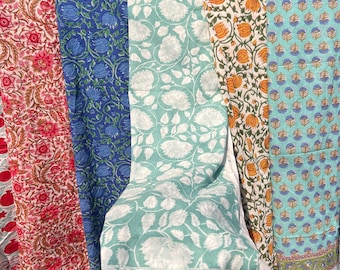 Hand Block Printed Cotton Sarong: Beach Wrap Pareo Cover-Up