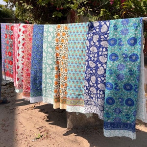 Wholesale Block Print Women&#39;s Sarongs, Beach Wrap Scarves In Cotton, Indian Soft & Breathable Sarongs, Gift for Her