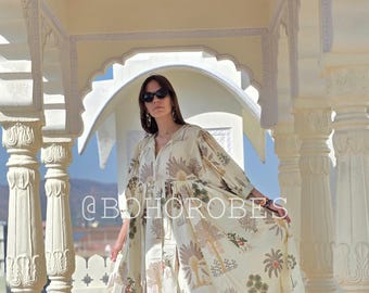 Indian Hand Block Print Kyra Midi Dress | Bohemian Cotton Dress | Dresses for Women | String Closer Dress