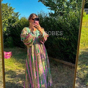 Block Print Cotton Maxi Dress: Indian Summer Daywear Outfit