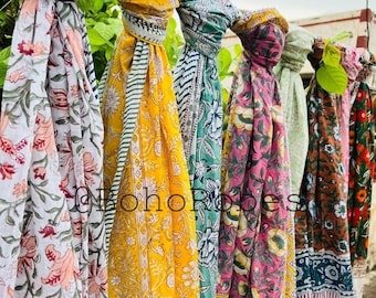 Indian Block Printed Cotton Beach Sarong, Beach Cover Up