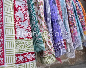Lightweight Handblock Printed Cotton Scarf For Women - Summer Wrap, Sarong, Or Travel Shawl