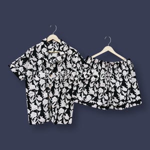 New Floral Shorts Set, Women&#39;s Night Wear Soft & Comfy Short PJ Set, Lounge Wear PJ Set, Cotton Handmade Shorts, Gift for Her