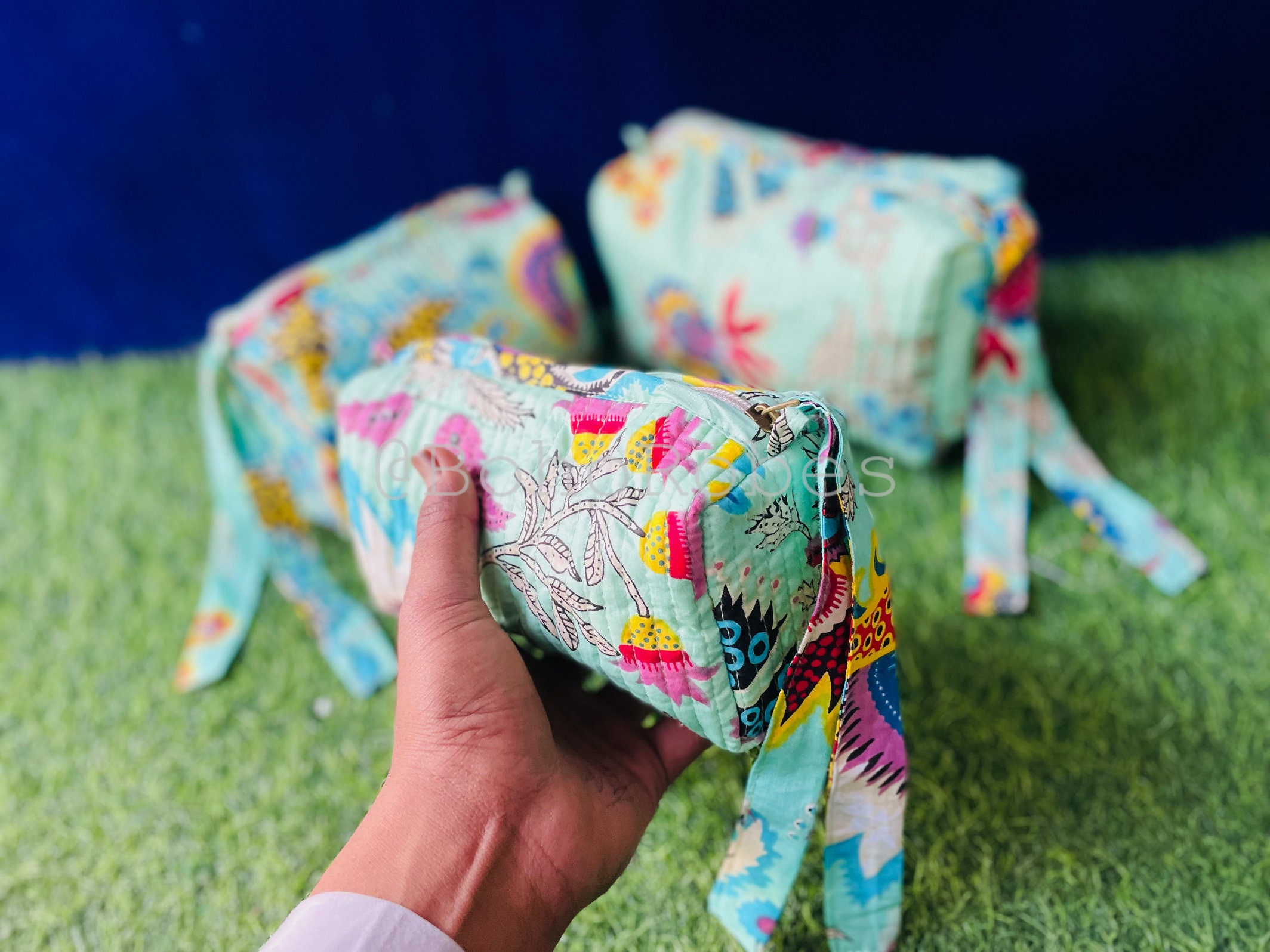 Kulturbeutel-Set Aus Baumwolle Mit Tigermuster – 3-teilige Reise-Organizer Für Kosmetik & Pflege