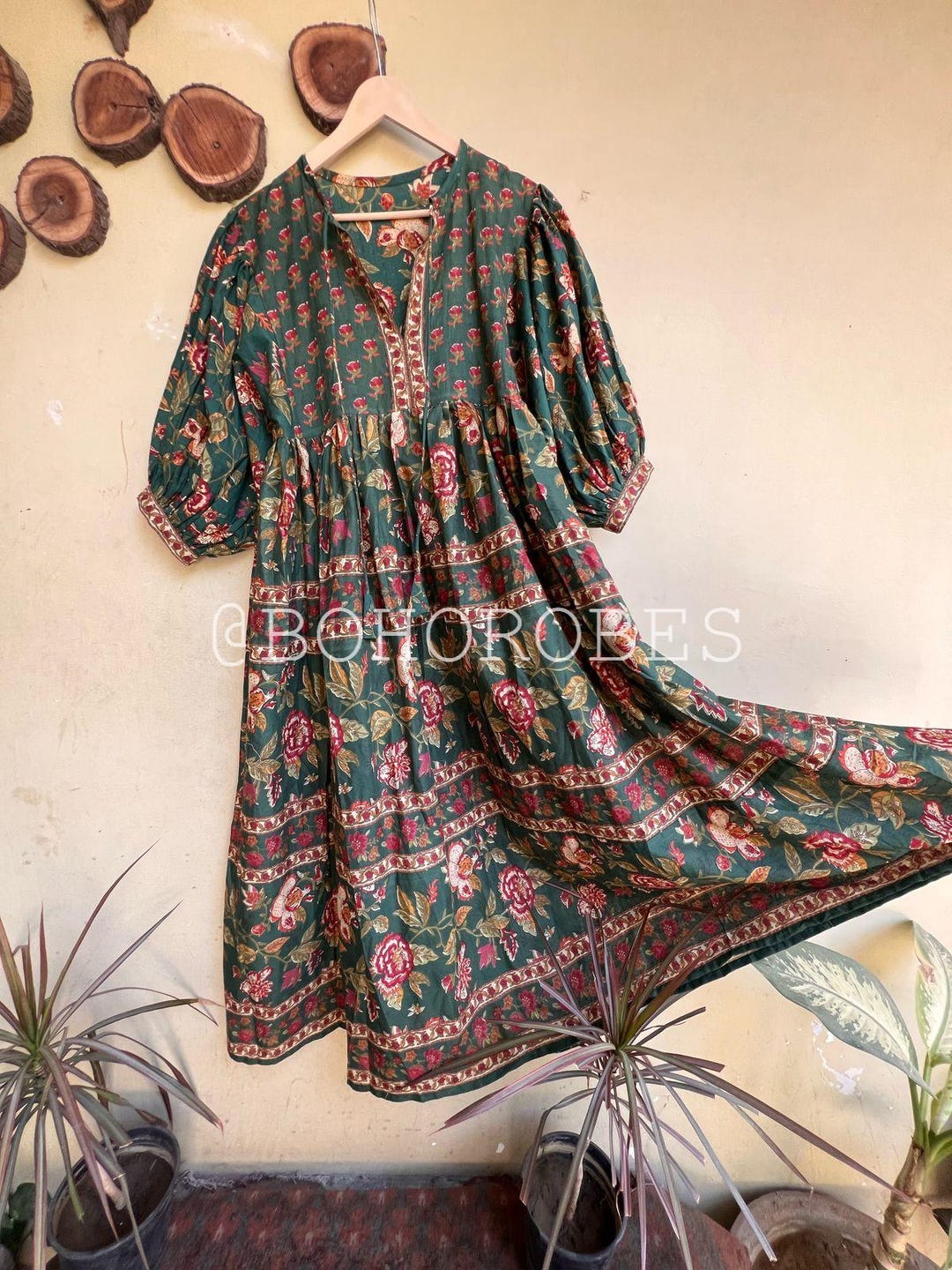Adini Vintage 60s Strappy Sun Dress, Indian Block Print Dress, XXS/XS main image 1