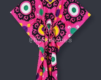 Kaftano in cotone stampato indiano, abbigliamento estivo, pigiama, regalo per lei