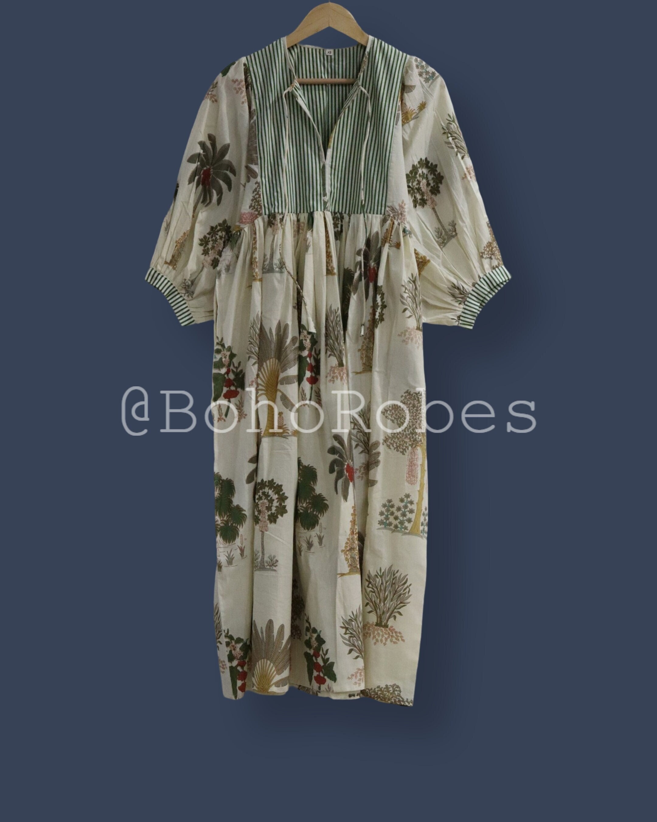 Accappatoio Kimono Donna In Puro Cotone Con Stampa Floreale Indiana, Taglia Unica, Cintura Inclusa