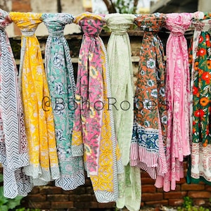 Cotton Beach Sarong Indian Hand Block Print Beach Sarongs Soft Voile Fabric Summer Pareo Gift for Her