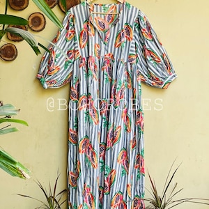 Papaya Hand Block Print Kyra Midi Dress | Bohemian Cotton Dress | Summer Dresses for Women | String Closer Dress Gift For Girls Women