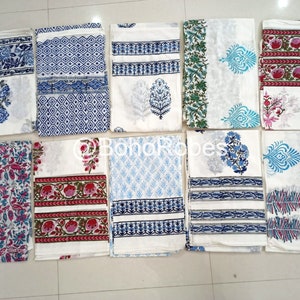 Assorted Soft Cotton Voile Block Print Sarong, Beach Cover Up, Bikini Cover Up, Women Pareo, Gifts for Her