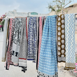 Indian Block Print Cotton Sarong: Summer Beach Wrap
