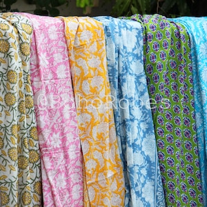 Wholesale Lot of Hand Block Printed Sarongs, Soft Pareo, Beach Cover Up, Breathable Scarves