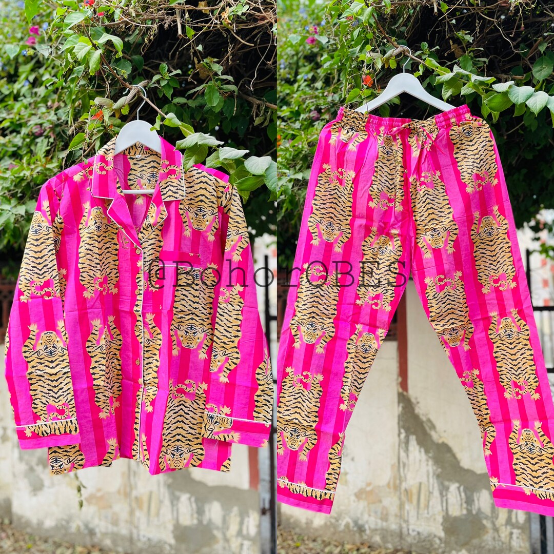 Indian 100% Pure Cotton Pyjamas, Womens Cotton Pj's, Soft Cotton Pajama ...