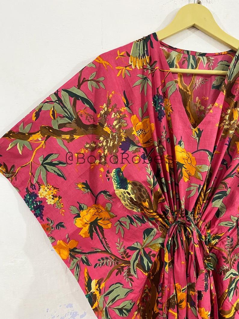 Pink Bird Ofmd Robe Indian Soft Cotton Kimono Bridesmaid - Etsy