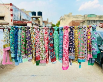 Sarong de algodón con estampado de bloques: Pañuelo playero indio