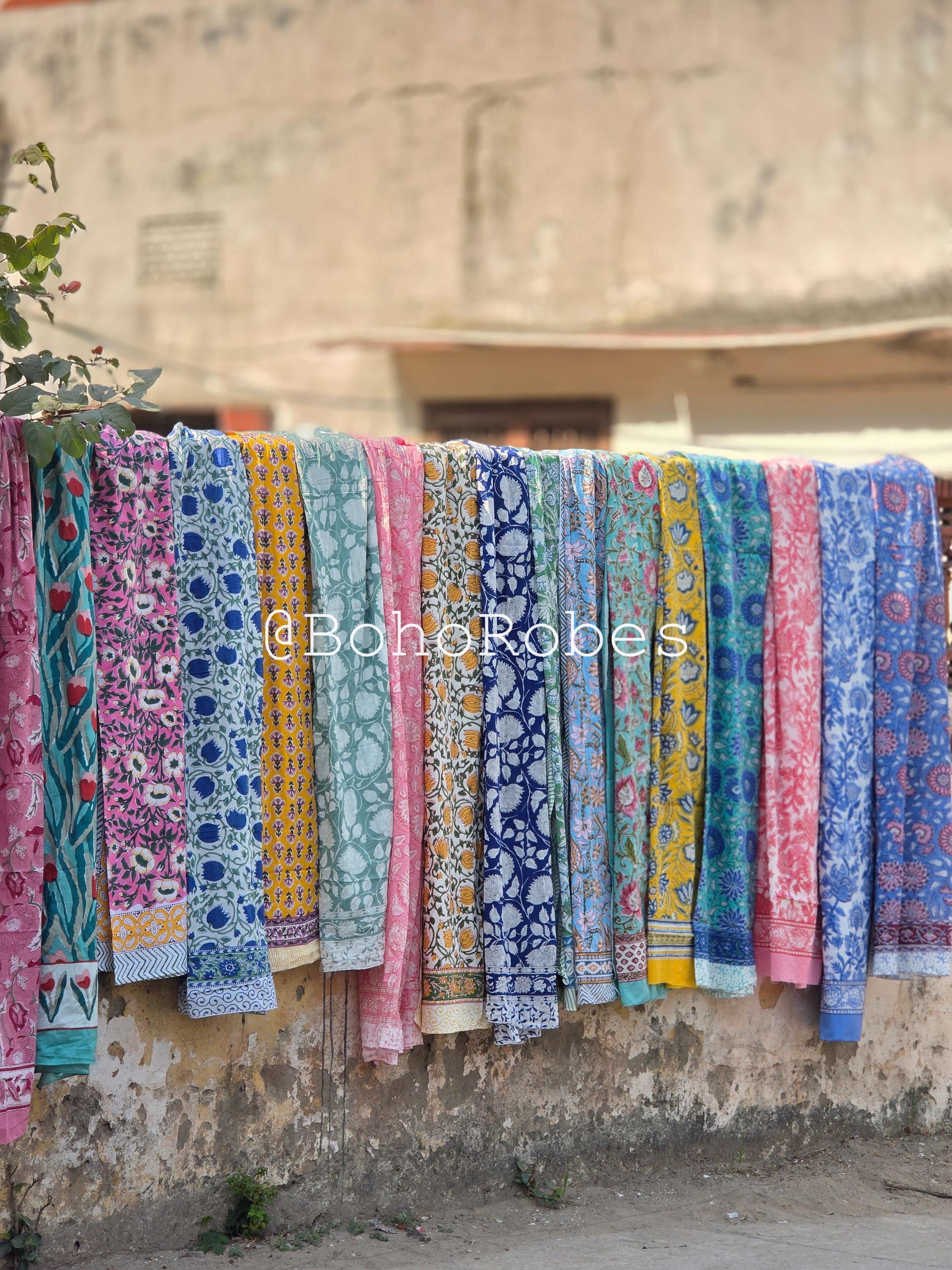 Block Print Cotton Sarong: Indian Beach Wrap Scarf