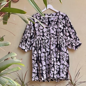 Floral Block Print Kyra Midi Dress | Bohemian Cotton Dress | Dresses for Women | String Closer Dress