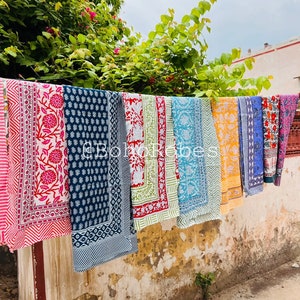 Block Printed Cotton Sarong: Beach Cover Up, Summer Scarf