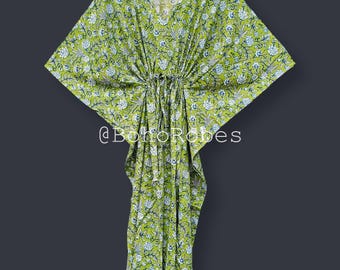 Kaftano fatto a mano con stampa floreale, pigiama da donna, abbigliamento da festa, regalo per la fidanzata