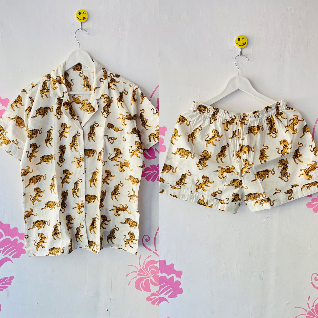 Tigers Print Silky PJ Set main image 0
