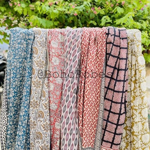 Boho Hand Block Print Cotton Sarong: Beach Wrap Scarf