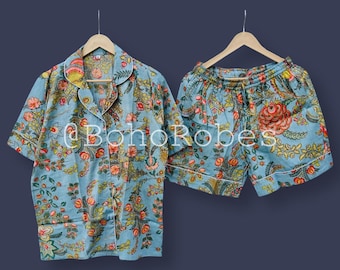 Floral Cotton Short Pajama Set: Bachelorette Party Nightwear