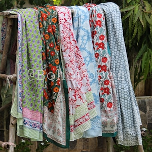 Hand Block Print Cotton Beach Sarong: Soft Voile Summer Pareo