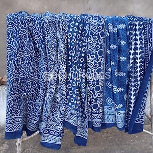 Wholesale Natural Indigo Hand Block Print Beach Sarongs Summer Pareo Women Beach Wrap Up Assorted Lot
