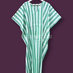 Hand Block Gedruckt Baumwolle Kaftan, Kaftan, Strand, Resort tragen Kaftan, Urlaub, Kreuzfahrt, Pool, Party, Lounge, Zuhause, Arbeit zu Hause Kleid
