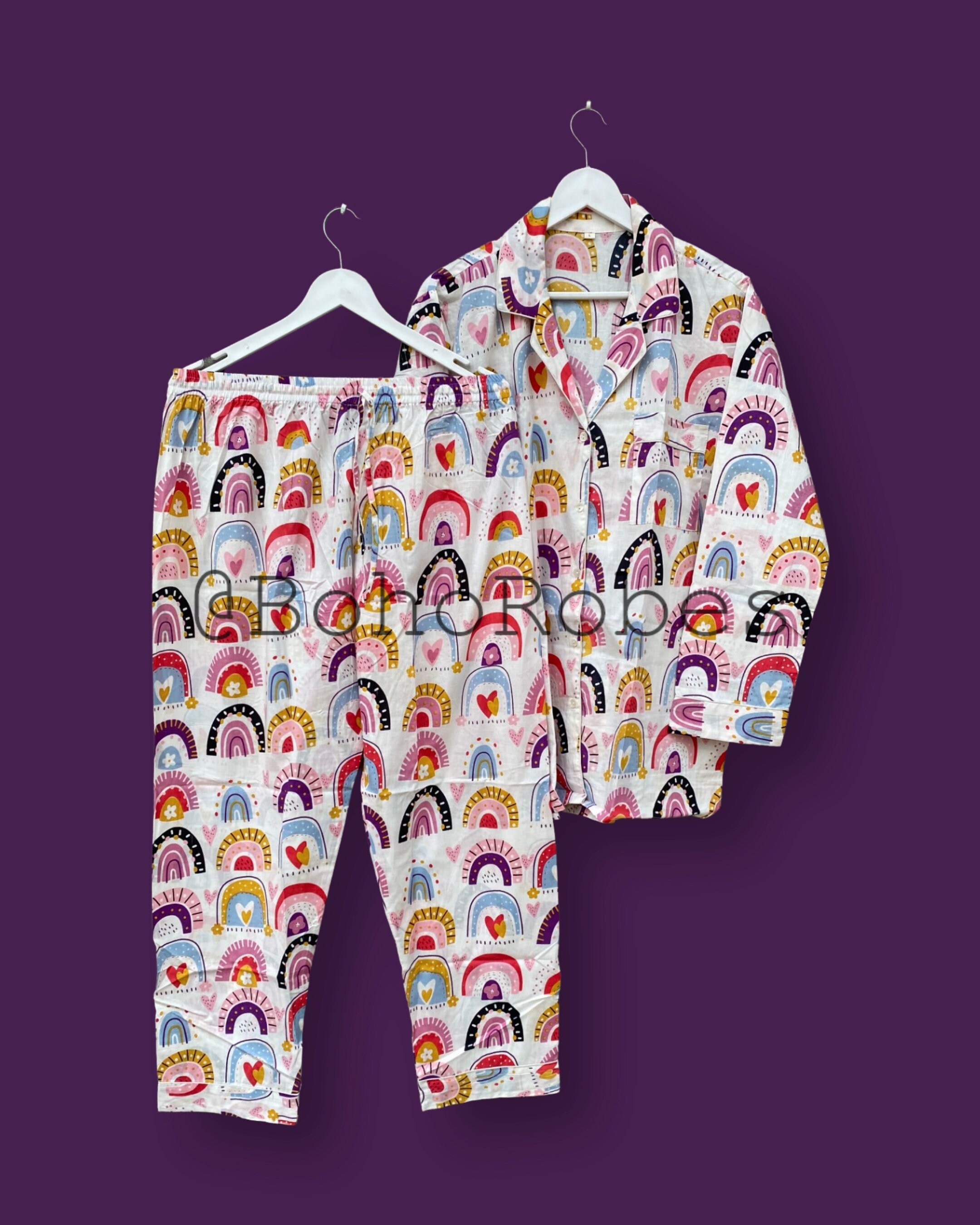 Womens Rainbow Pjs Etsy Canada