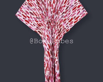Caftano in stile boho con stampa unica, pigiama da donna, caftano da notte, regalo per la moglie