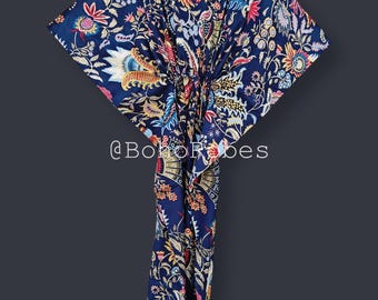Kaftano stampato fatto a mano, nuovo, copricostume da spiaggia, abbigliamento estivo, pareo da bikini, regalo per la moglie