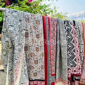 Hand Block Print Cotton Sarong: Boho Beach Cover-Up