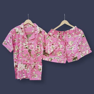 Pure Cotton Women’s Lounge Short Set, Soft Summer Pajamas, Lightweight Short Set, Soft Casual Wear, Floral Pj Set, Gift for Mother